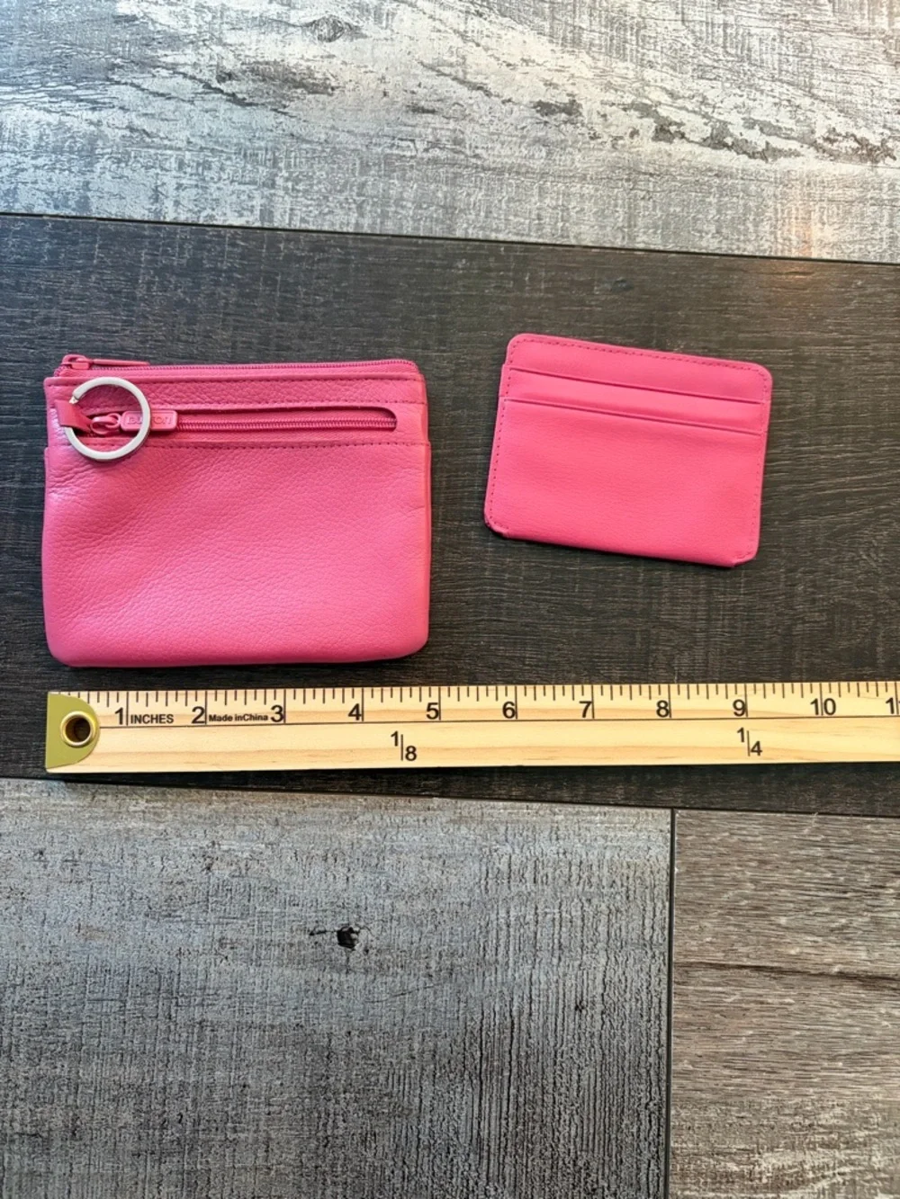 Buxton Pink Leather RFID Wallet & Card Holder Set